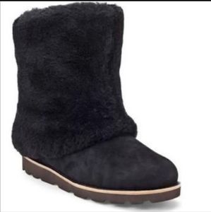 Ugg Maylin Sheepskin Sherpa Fur Boots in Black Size 7 #490